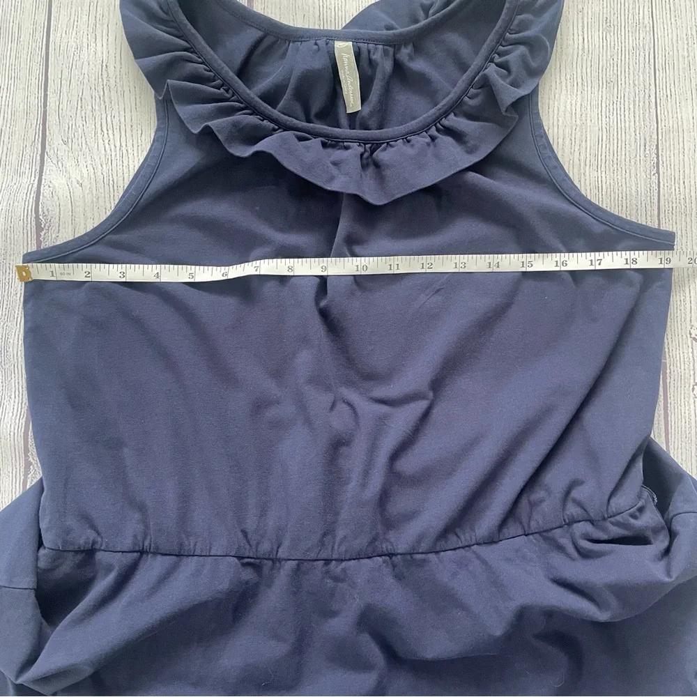 Hanna Andersson Sleeveless Navy BlueTiered Ruffle Dress Size Large